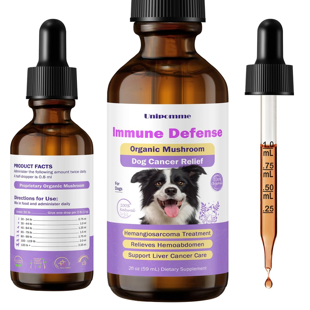 Dog Cancer Supplements - Pet Critical Guard - Defense Immune Support, Cellular Health, Antioxidants with Turkey Tail Mushroom - Natural Herbal Supplement for Well-Being Protection 2 oz (59 ml)