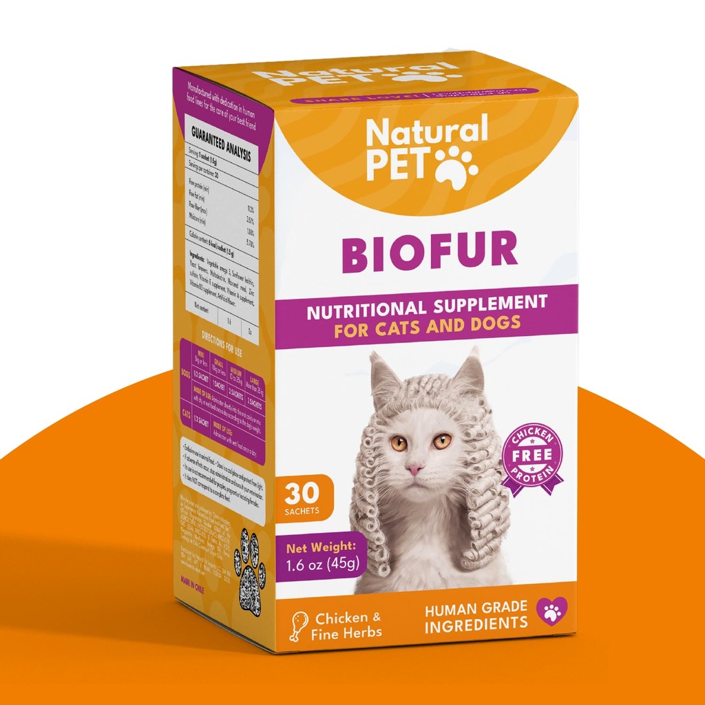 BIOFUR: Omega 3 Supplement for Cats & Dogs - Puppy Essentials & Dog Allergy Relief - Vitamins, Minerals for Feline & Canine Skin, Coat Health, Nutrition, Well-Being, Orange