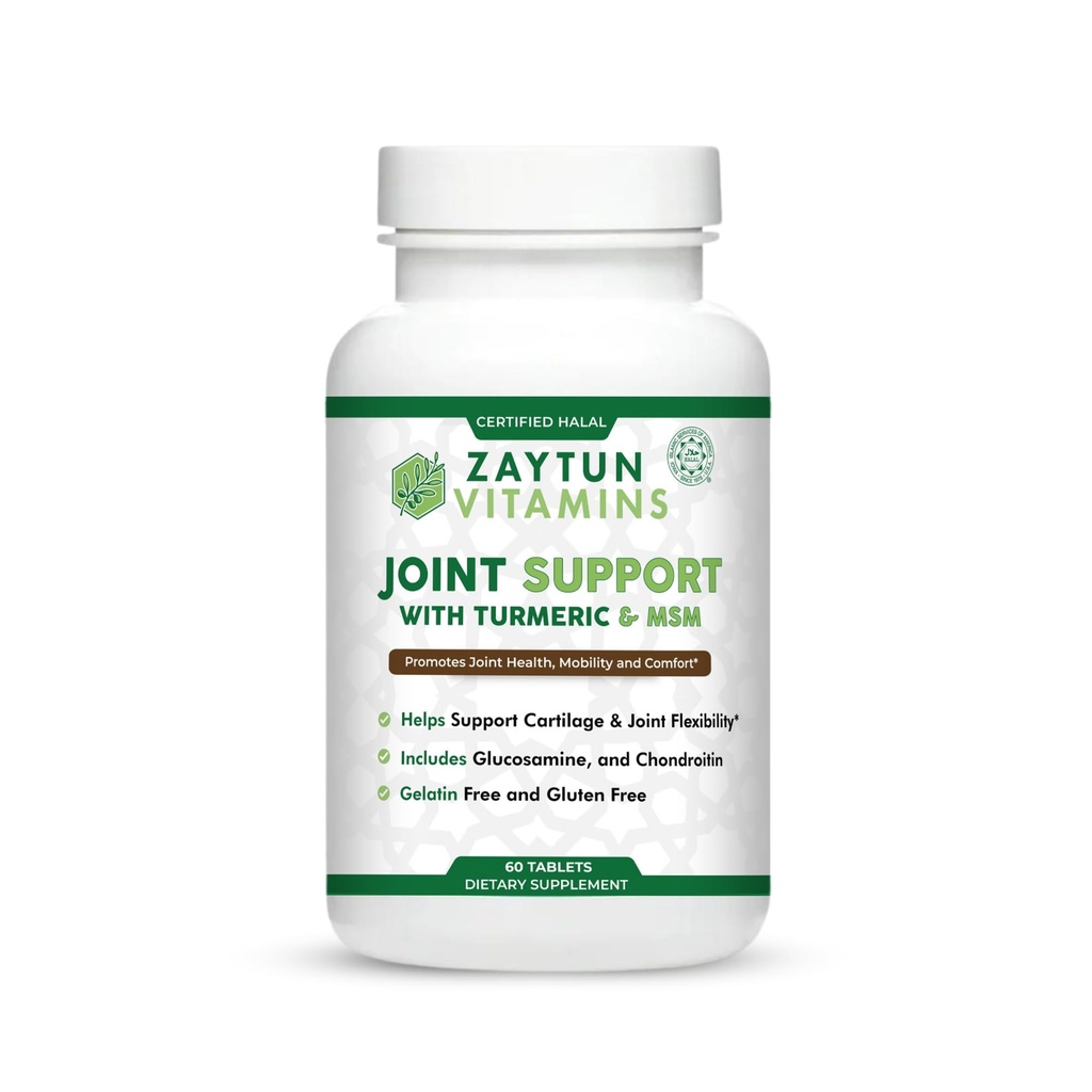 Turmeric + Glucosamine ile Halatun Halal Ortak Desteği, Ortak Sağlık, Flexability ve Supports Mobility, 1 Moon Supply, No Gluten, No Gelatin, Made in USA - Halal Vitamins