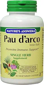 Natures Answer Pau d arco Inner Bark - 90 Vegetarian Capsules - 1000 mg - Immune Support - Vegan - Gluten Free