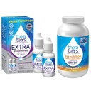TheraTears 1200 mg Omega 3 Supplement for Eye Beslenme, Organik Flaxseed Triglyceride Fish Oil and Vitamin E, 180 Kont with Thera Tears Eye Drops for Kuru Eyes, 0,5 Fl Oz, 15 Ml, 2 Pack