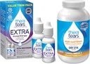 TheraTears 1200 mg Omega 3 Supplement for Eye Beslenme, Organik Flaxseed Triglyceride Fish Oil and Vitamin E, 180 Kont with Thera Tears Eye Drops for Kuru Eyes, 0,5 Fl Oz, 15 Ml, 2 Pack