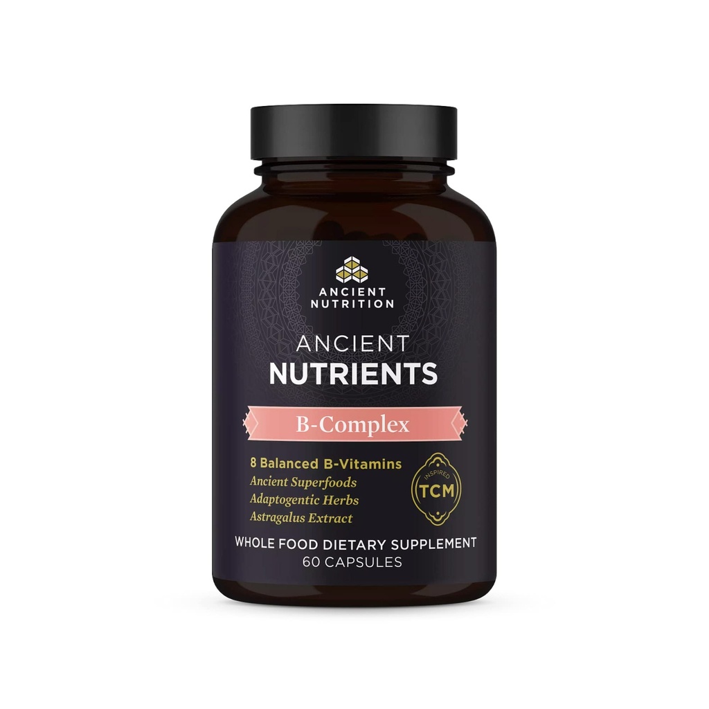 Eski Beslenme Vitamini B Kompleksi Tamam, 8 Dengeli B-Vitamins, Sağlıklı Enerji Seviyelerini Destekler, Adaptojenik Herbs, Enzyme Aktif, Paleo & Keto Friendly, 60 Capsules