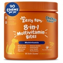 Zesty Paws Dog Multivitamin, Hip & Commons, Skin & Coat, Omega 3 Fish Oil for Köpekler- Senior & Puppy Multivitamin- Chicken- 90ctpy
