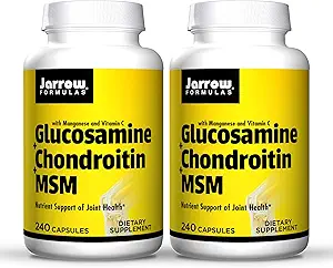 Jarrow Formulas Glucosamine + Chondroitin + MSM - 240 Capsules, Pack of 2 - Ortak Sağlık - Vitamin C & Manganese ile - 120 Toplam Hizmetler