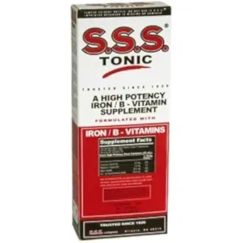 S.S. Tonic, Iron ve Vitamin B Supplement, Yüksek Potency Vitaminleri, Şişe, 10 Fl Oz