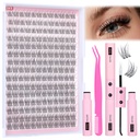 Natural Lash Extension Kit Wispy Eyelash Clusters 9-11mm Lash Cluster Kit with Lash Bond and Seal and Lash Applicator 180pcs Cluster Eyelash Extensions Kit for Beginners DIY at Home by Yawamcia