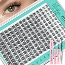 Lash Clusters Kit, Invisible Band Natural Eyelash Extensions, Reusable Individual 8-16mm Lash Extension Kit, Wispy False Eyelashes for Home Use - Includes Lash Bond and Seal & Tweezers by Madam Fifi