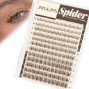 JMS&JMS Warm Brown Spider Lash Clusters Wispy Lashes | Natural Everyday Makeup | Viral DIY Lash Extensions D-Curl, 8-16mix