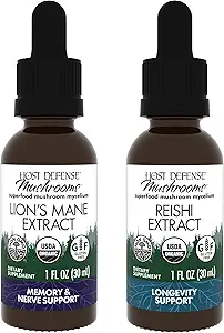Host Defense Sche with Lion's Mane Extract, 1 fl oz & Reishi Extract, 1 fl oz - Support Brain Health, Memory & Focus - Support Heart & Immune Health*
