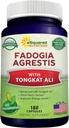 ASquared Beslenme Fadogia Agrestis 600 mg ve Tongkat Ali 400 mg Supplement (180 Capsules) - Fadogia Agrestis Extract & Toz Kompleks Pills for Men & Women