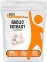 BulkSupplements.com. Extract Toz - Supplement Tamam, Herbal Supplement, Allium Sativum - Herbal & Gluten Free, 800 mg per Service, 250g (8.8 oz) (Paket 1)