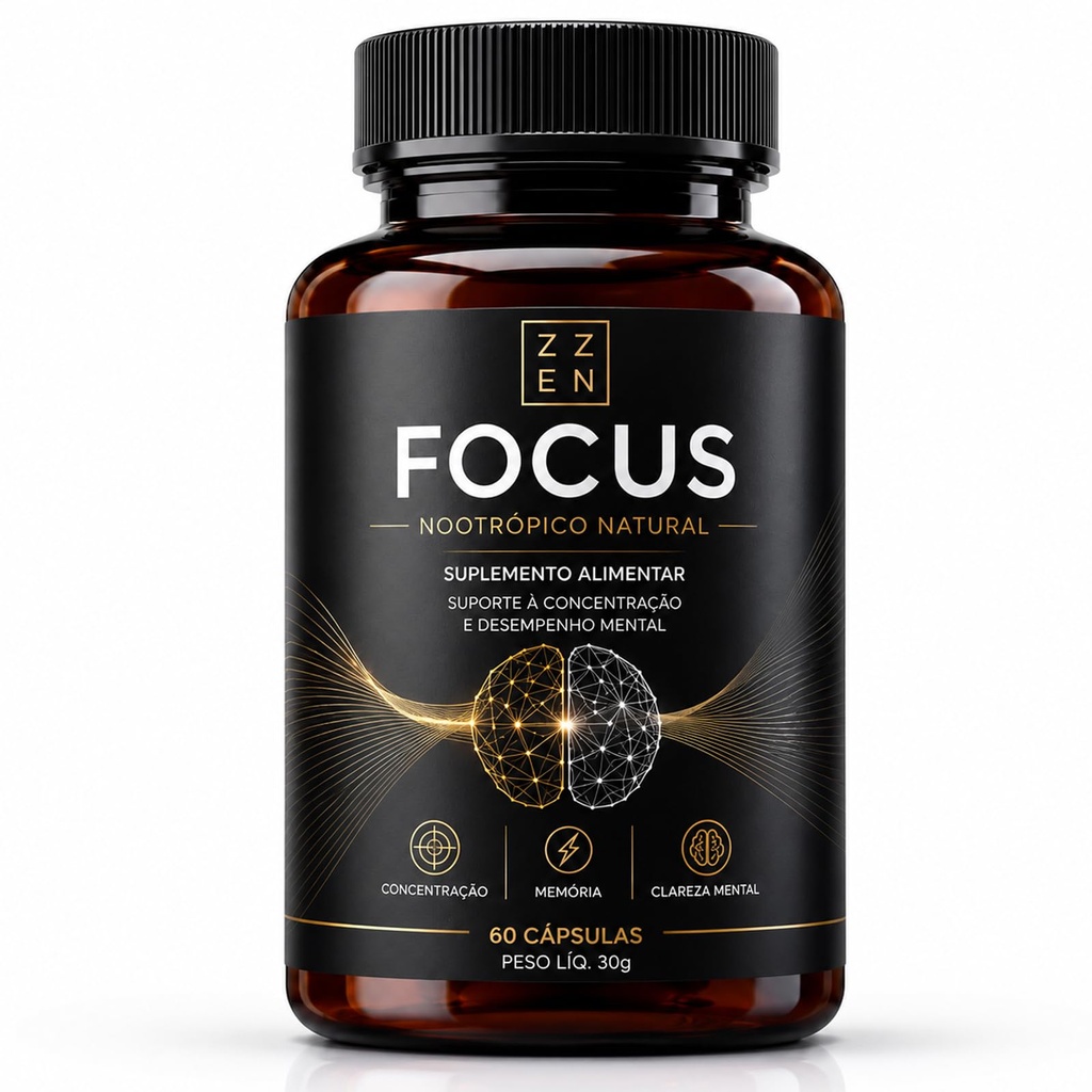ZZEN Nootropic Supplement for Focus & Mental Clarity – Daily Brain Support with Natural Adaptogens, Vitamins & Cognitive Support Blend – Energy & Productivity Capsules for Men & Women (1)