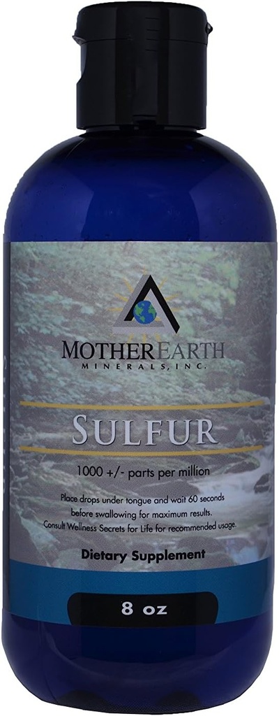 Mother Earth Minerals - Sulfur - Toxins, Supports Blood Circulation, Scavenges Free Radikals, Beautifies The Skin, Flex Bond Connects Hücreleri - 8 Ounce 96 Servisler