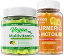 Organik Turmeric Gummies 1000 mg with Vegan Multivitamin for Women Men