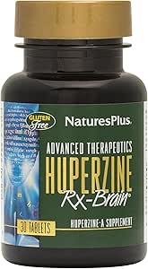 Natures Plus Huperzine Rx-Brain - 50 mcg, 30 Vegetarian Tablets - Brain Support Supplement with Neuronutrients- Gluten-Free - 30 Servings