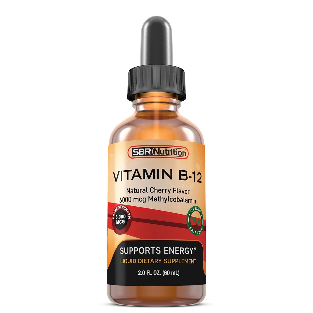 Ekstra Kuvvet 6000 ARAP B12 Sublingual Liquid Drops - Metrikcobalamin, VIT B 12 Supports Energy, Max Abors, 60 Hizmet, ABD'de Olmayan, Vegan Dostu, ABD'de Üretilmiş