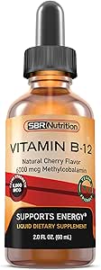 Extra Strength 6000mcg Vitamin B12 Sublingual Liquid Drops - Methylcobalamin, VIT B 12 Supports Energy, Max Absorption, 60 Servings, Non-GMO, Vegan Friendly, Manufactured in The USA