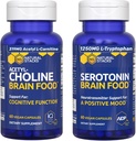 NATURAL STACKS Acetylcholine Brain Food & Serotonin Brain Food Sche - Olumlu Bir Mood & Cognitive Function* - 120 Total Capsules