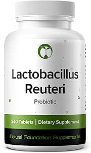 Lactobacillus Reuteri Probiyotik Supplement 240 Tablet 3 Milyar CFU Probiyotiks for Men & Women Supports Intestinal Digestive & Gut Health (240, Lactobacillus Reuteri)