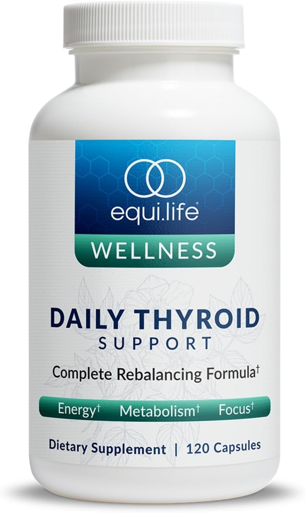 Tiroid Desteği, Vitaminler ve Mineraller C, çinko, Vitamin E, Iodine ve Selenium, Adaptogens & Amino Asits Formula, Genel Wellness Desteği, Gluten Free, 120 Capsules