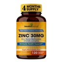 SANDHUHERBALS PVC 30 mg Capsules for Men & Women | 120 Kont ( 1) | Çinko Supplements for Immune & Antioksi | Zink 30 mg Supplement Supports Skin Health