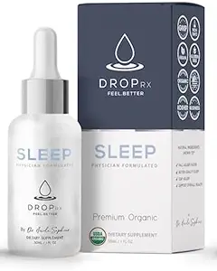 DropRx Sleep by Dr. Nicole Saphier – Melatonin Drops with Passion Flower, Ashwagandha & Magnolia Bark Extract - Organik, Non-GMO, Vegan, Gluten-Free, Kosher – ABD'de Yapıldı (2 Fl Oz)