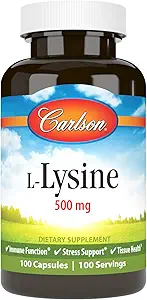 Carlson Labs L-Lysine, 500 mg, 100 Capsules