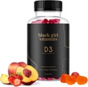 Black Girl Vitamins - Vitamin D3 Gummies, Immune, Enerji ve Bone Support için, 2000IU (50mcg) D hizmet başına Gluten-Free Vitamin D Gummies, Gluten-Free Vitamin D Gummies,