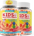 (2 Pack) Παιδικές πολυβιταμίνες με σίδηρο, ζάχαρη χωρίς, Παιδικές ημερήσιες βιταμίνες + προβιοτικά, Algae Omega 3 (EPA/DHA), A, C, D, Methyl B12, Folate, B6, Ψευδάργυρος, Βιοτίνη, για υγιή ανάπτυξη, Ανοσοποιητική υποστήριξη