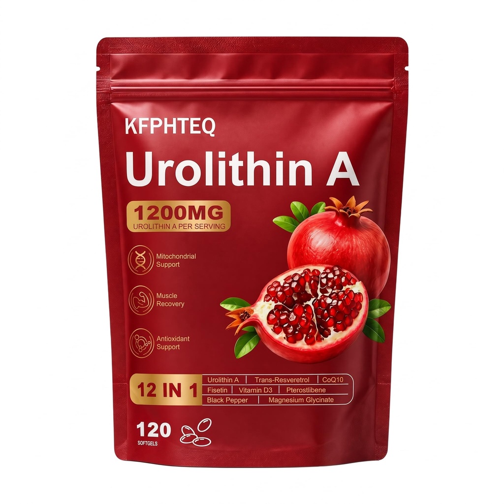 12-in-1 Urolithin A Supplement, Supports Cellular Energy and Mitochondrial Function, Supports Physical Vitality & Body Comfort, Easy Swallow Softgels for Body Wellness, 120 Softgels