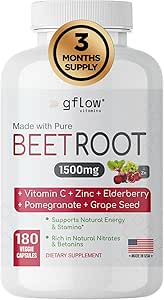 Arıt Kök Capsules Organik - Vitamin C ve çinko ile Bütün Doğal - Kalp Sağlığı ve Stamina, Non-GMO, 180 Vejetaryen Capsules | Made in USA