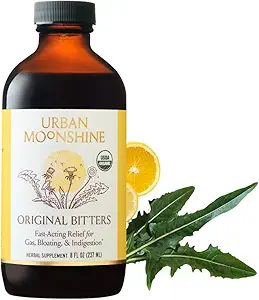 Urban Moonshine Original Digestive Bitters - Debloat - Υγεία των οπισθίων - Κανονισμός όρεξης - Υποστηρικτική υποστήριξη - Certified Organic - Dandelion Root - Burdock Root - 8 Fl Oz