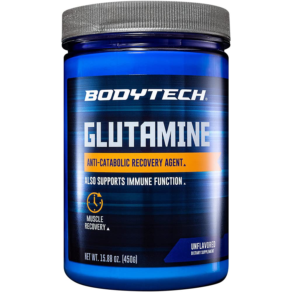 BodyTech Glutamine Powder - Supports Muscle Recovery, Immune Health & Exercise Performance - Unflavored (15.88 oz, 100 Servings)