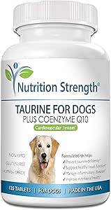 Köpekler için Taurin, Sağlıklı Bir Kalp Fonksiyonlarına Destek, Coenzyme Q10 ile birlikte, Köpeklerde Kalp Başarısızlığı ve DCM'yi Yönetmeye Yardımcı Olmak, 120 Chewable Tabletler