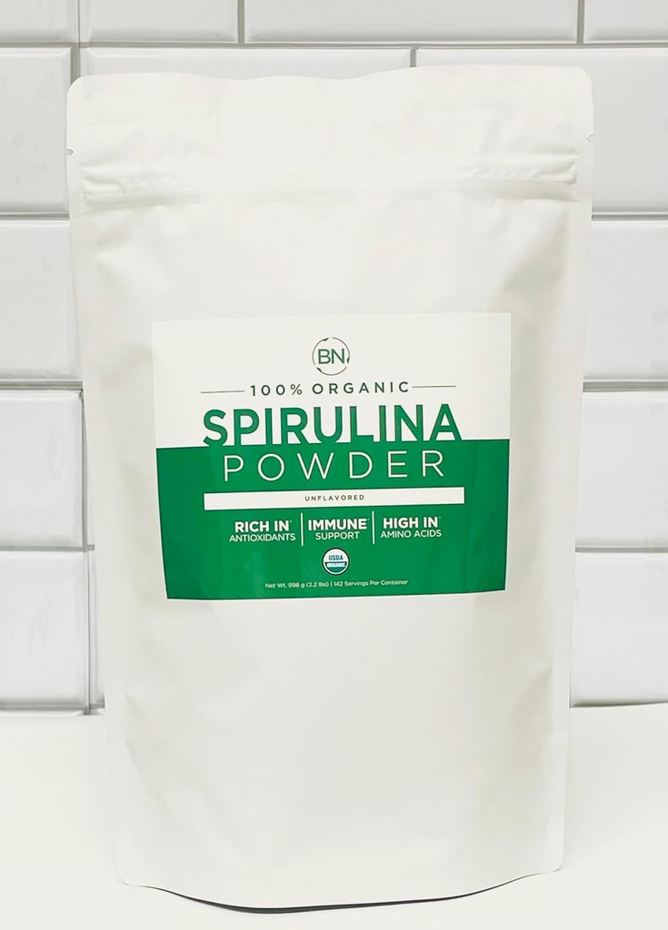 Spirulina Toz Organik 1kg/2.2lb -285 3,5g Servis Boyut - USDA sertifikalı - Rh Nutrient Dense Over% 70 protein Per Servis - Purest Source Vegan - Superfood
