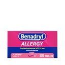 Benadryl Ultratabs Αλλεργία Ιατρική, 25 mg Διφαινυδραμίνη HCl Αντιισταμινικά Δισκία Για Ψυχρό & Αλλεργία Ανακούφιση Συμπτωμάτων Όπως Φτάρνισμα, Ρύζι Μύτη, Ίτσι Μάτια & Λαρύγγι, Πυρετός Χέι, 100 Count Tablets