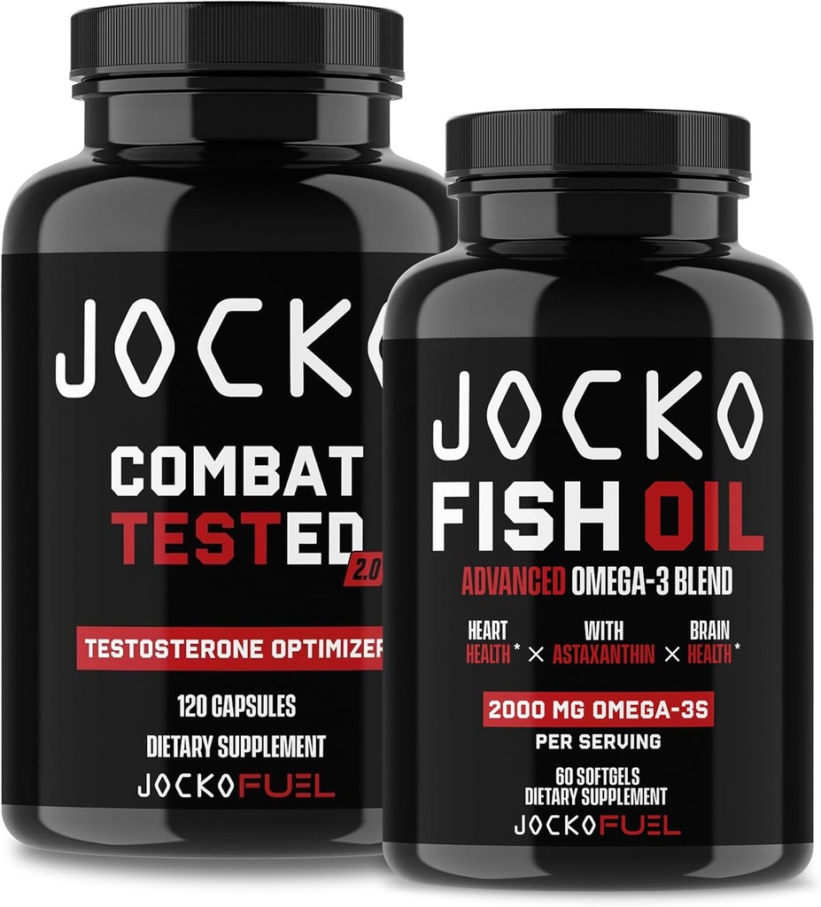Jocko Yakıt Supplements Sche - Erkek + Omega 3 Fish Oil (2 Pack) Güçlü Antioksi & Muscle Builder