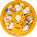 INVODA Weekly Pill Organizer 7 Karşılaştırmalı Günlük İlaçlar ve Vitaminler için Pill Box - Portatif Seyahat Pill Case Fish Oil Supplements Vitamins Organizer (Orange)