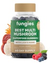 Erkekler ve Kadınlar için Çok Mushroom Gummies - Mushroom Supplement Aslan'ın Mane, Cordyceps, Reishi, Chaga, Shiitake, Mai & Turkey Tail - Gelatin-Free, Gluten-Free & Vegan Gummys