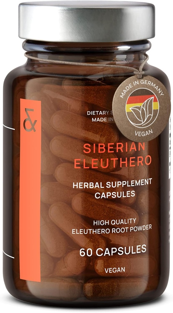 CLAV® Sibirya SMA - 900 mg Eleuthero Root Toz - Enerji Supplement - Tiredness & Fatigue - 60 BTC Capsules - Almanya'da Made in Germany