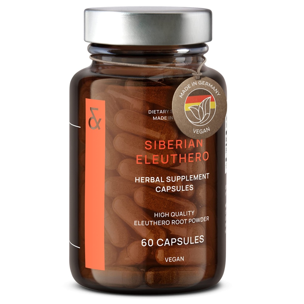 CLAV® Sibirya SMA - 900 mg Eleuthero Root Toz - Enerji Supplement - Tiredness & Fatigue - 60 BTC Capsules - Almanya'da Made in Germany