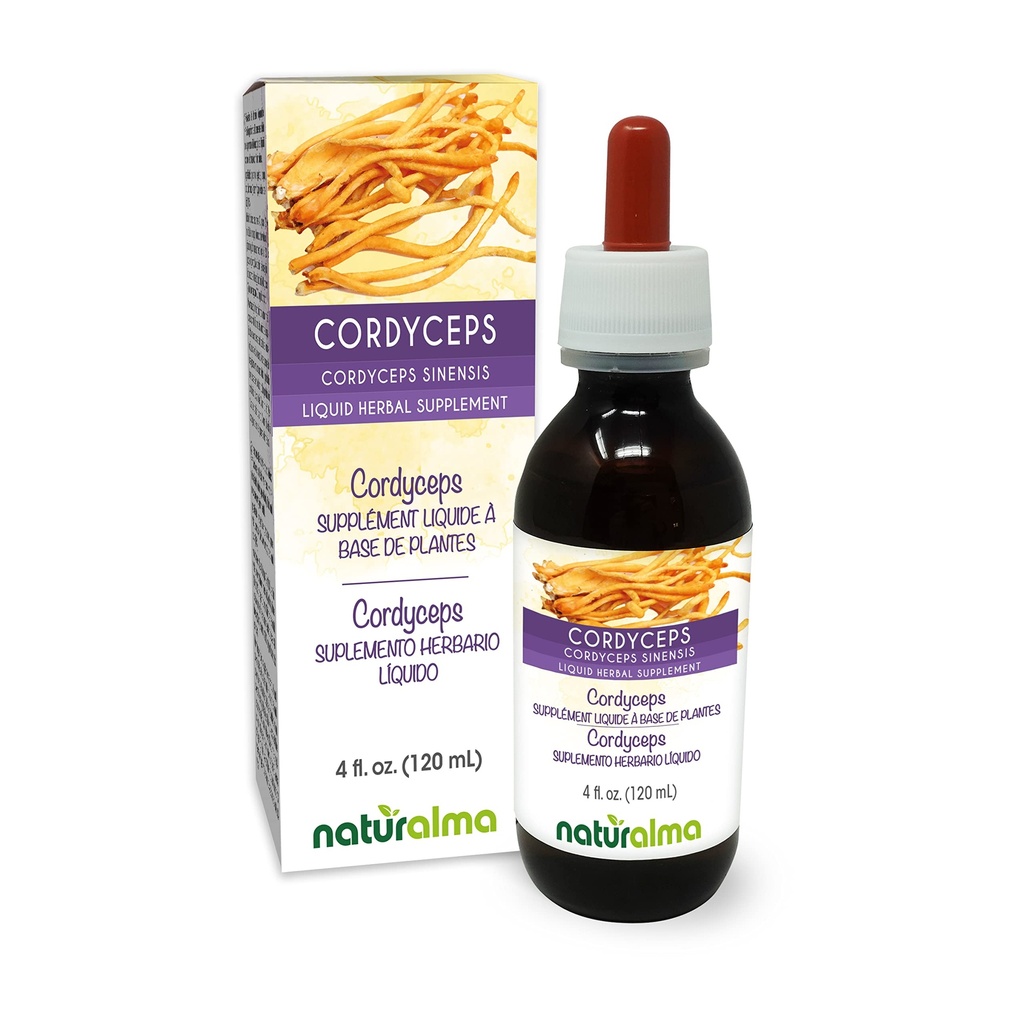 Doğalma Cordyceps (Cordyceps sinensis) Fungus veya Mushroom Alkol-Free Tincture - 4 fl oz Sıvı Ekstraksiyon - Herbal Supplement - Vegan