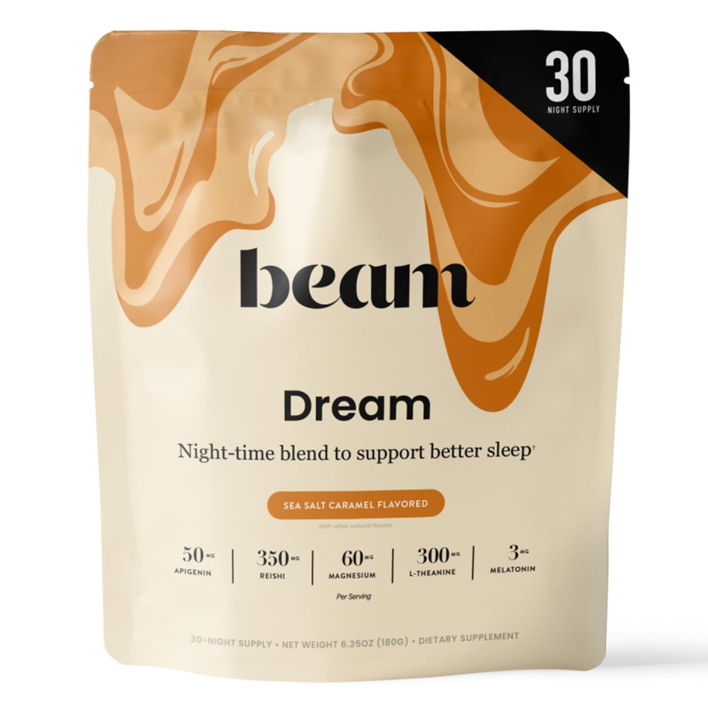 Beam Dream Sleep Toz, L-Theanine, Apigenin, Reishi ve Magnezyum, Üçüncü Parti Derin Uyku, Rahatlama ve Kurtarma için Doğal Uyku Desteği Test Edildi, 30 Hizmet