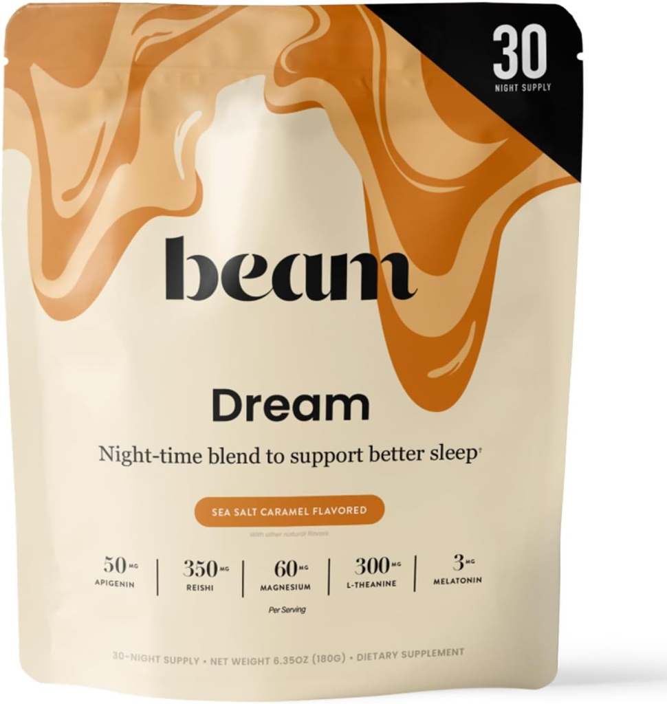 Beam Dream Sleep Toz, L-Theanine, Apigenin, Reishi ve Magnezyum, Üçüncü Parti Derin Uyku, Rahatlama ve Kurtarma için Doğal Uyku Desteği Test Edildi, 30 Hizmet