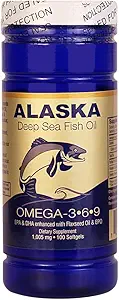 Alaska Deep Sea Fish Oil, Omega 3,6,9 1000 Mg 100 Softgels by NCB