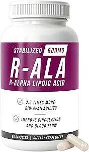 NERVE RENEW R-ALA Stabilized R Alpha Lipoic Acid 600 mg Nerve Support Supplement 3 Pack
