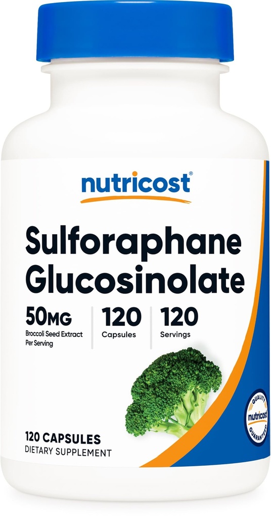 Nutricost Sulforaphane Glucosinolate (SGS) (120 Capsules) - 50 mg Broccoli Tohum Tedavisi