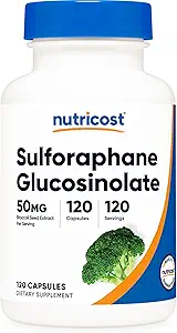 Nutricost Sulforaphane Glucosinolate (SGS) (120 Capsules) - 50 mg Broccoli Tohum Tedavisi