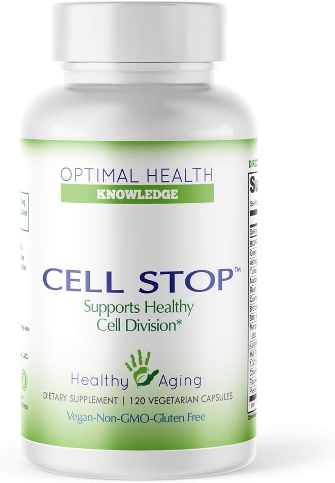 CELL STOP - Güçlü Hücre Bölüm Desteği, Propriety Meeting Curcumin, Green Tea, Reishi Mushroom, Türkiye Tail Mushroom, Broccoli Extract, 1,3/1,6 Beta Glucan ve diğerleri - 120 Veggie Capsules